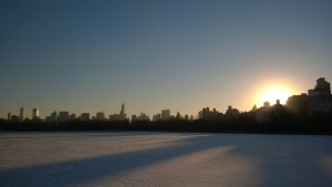 New York dal lago Jaqueline Kennedy congelato a Central Park